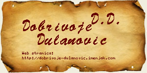 Dobrivoje Dulanović vizit kartica